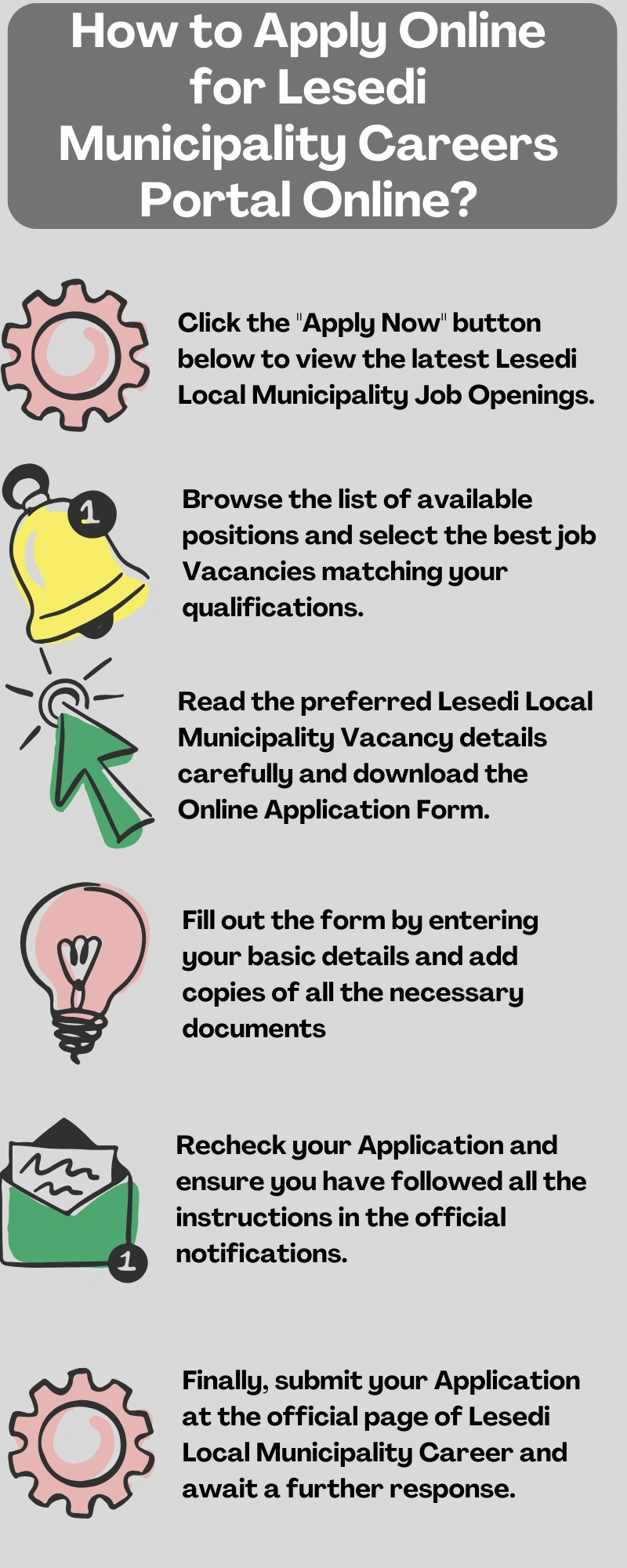 How to Apply Online for Lesedi Municipality Careers Portal Online?
