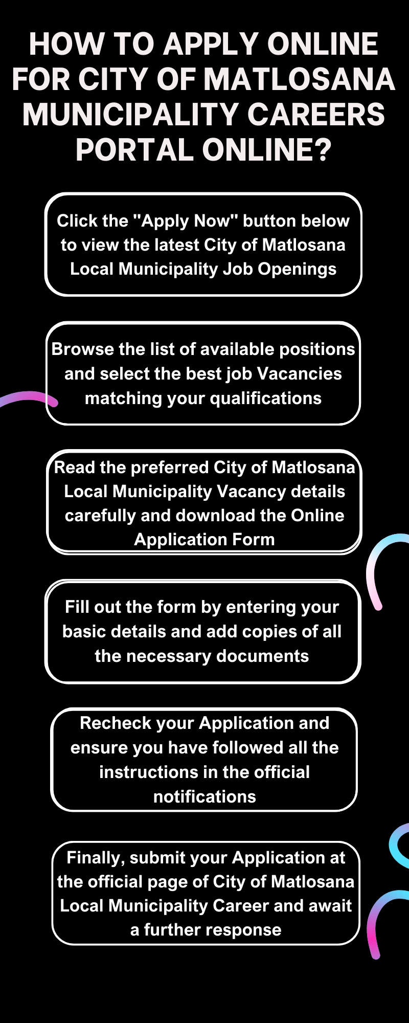 How to Apply online for City of Matlosana Municipality Careers Portal Online?