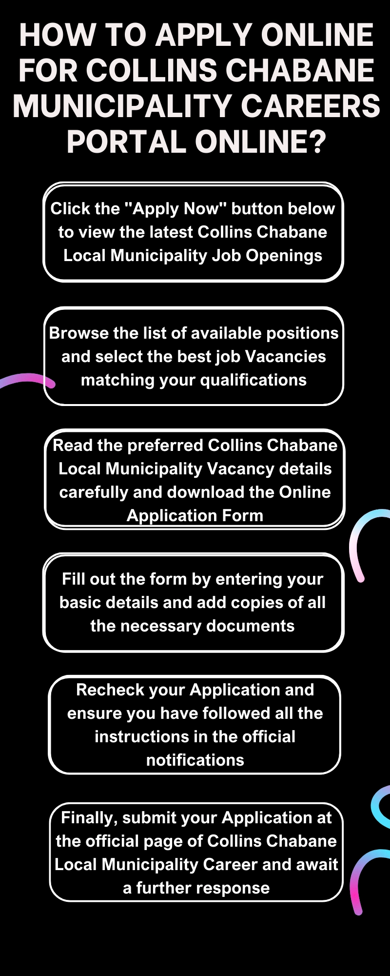 How to Apply online for Collins Chabane Municipality Careers Portal Online? 