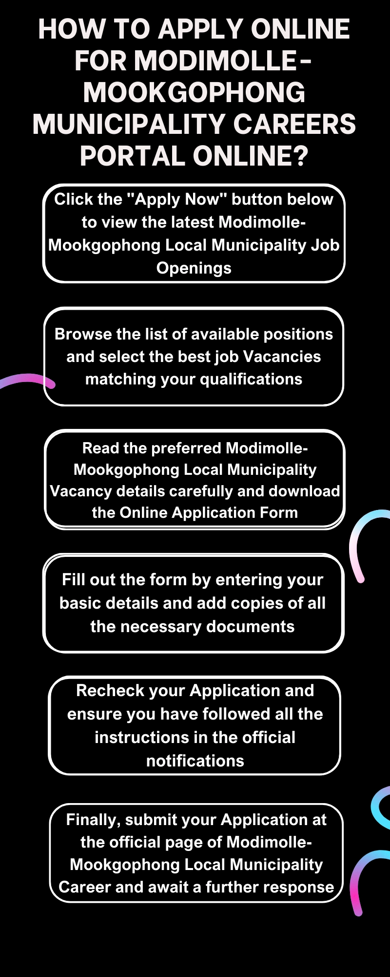How to Apply online for Modimolle-Mookgophong Municipality Careers Portal Online?