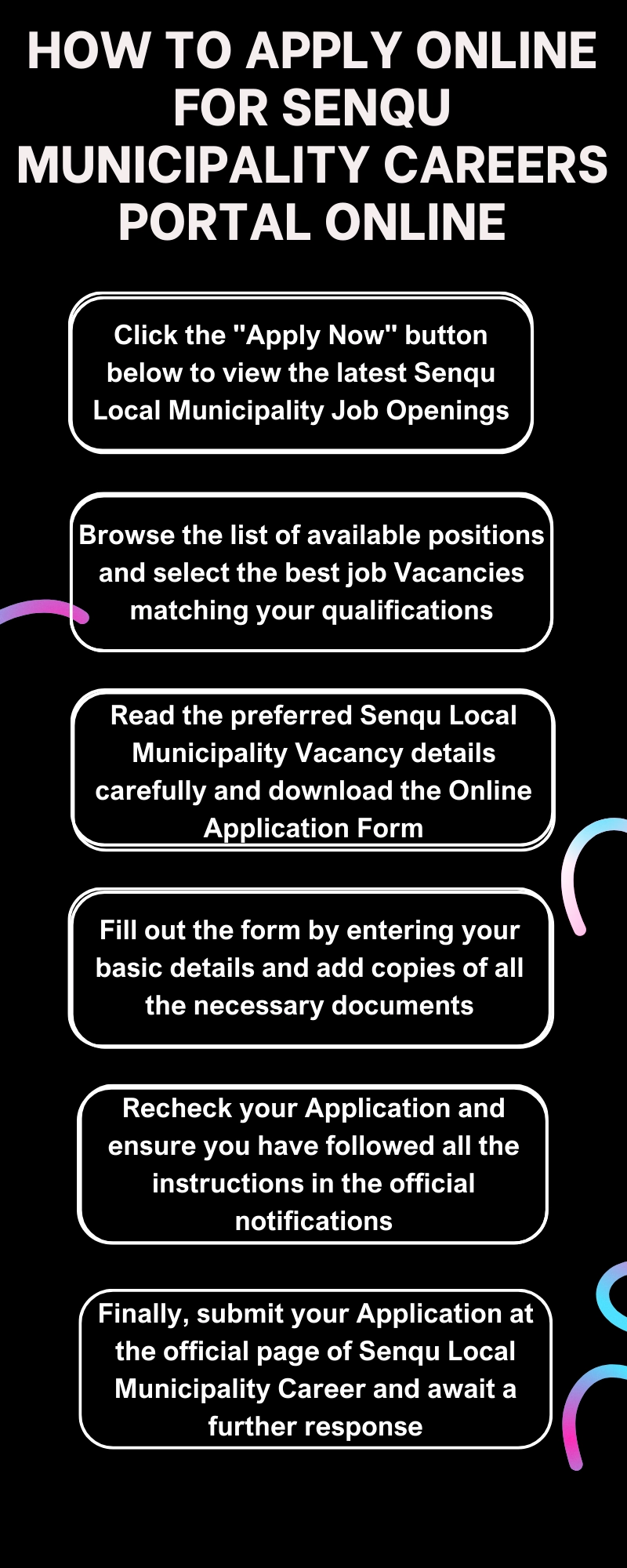 How to Apply online for Senqu Municipality Careers Portal Online
